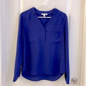 Women’s Nine West Pop Over Royal Purple Blouse - size Large